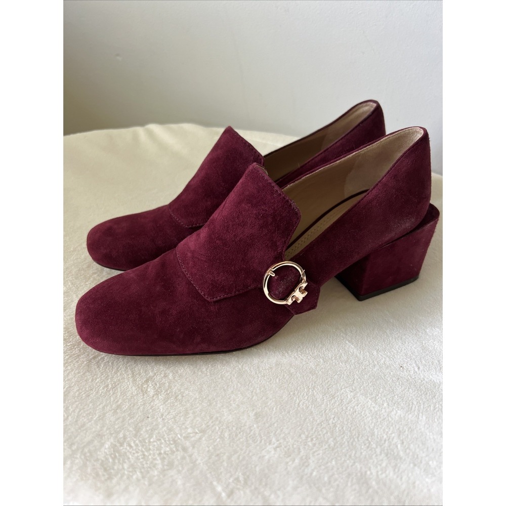 Tory Burch Tess Loafer Pump in Burgundy Port Suede Size 7.5 $358